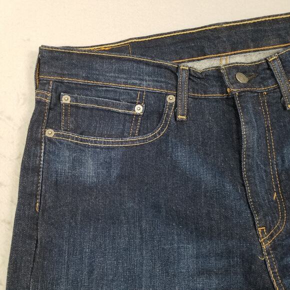 Levis 514 Jeans Mens 34x34 Blue Dark Wash Straight Leg Stretch Denim Pants - Picture 3 of 15